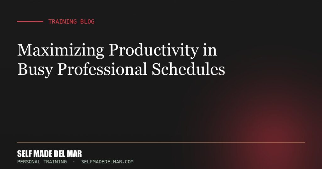 Maximizing Productivity in Busy Professional Schedules